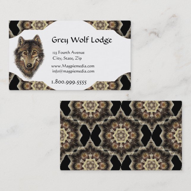 Carte de visite personnalisé Grey Wolf Lodge (Devant / Derrière)