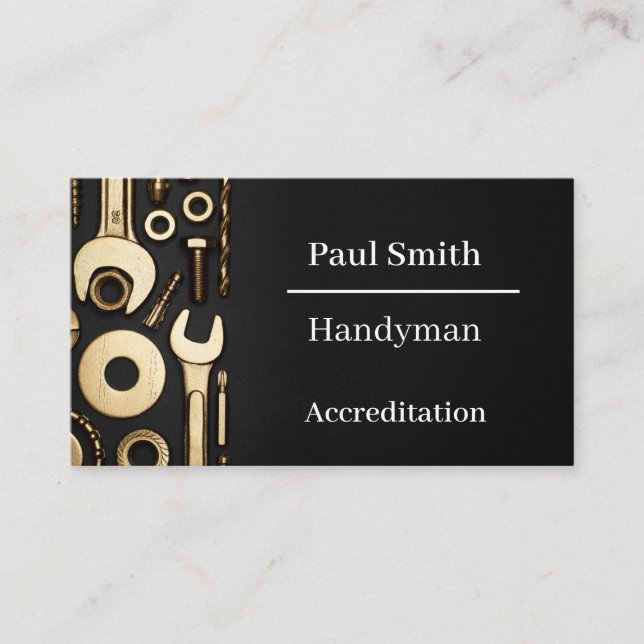 Carte De Visite Personnalisé. Handyman/mécanicien. (Devant)