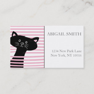 Carte de visite personnalisé mignon de chat noir