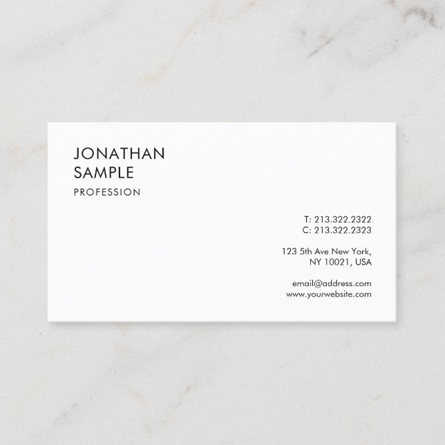 Carte De Visite Personnalisé Moderne Design Simple Professionnel É (Devant)