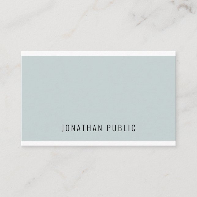 Carte De Visite Personnalisé Moderne Élégant Bleu Vert Simple Modè (Devant)