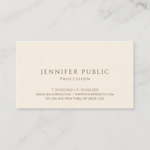 Carte De Visite Personnalisé Moderne Elégant Luxe Signature Cream
