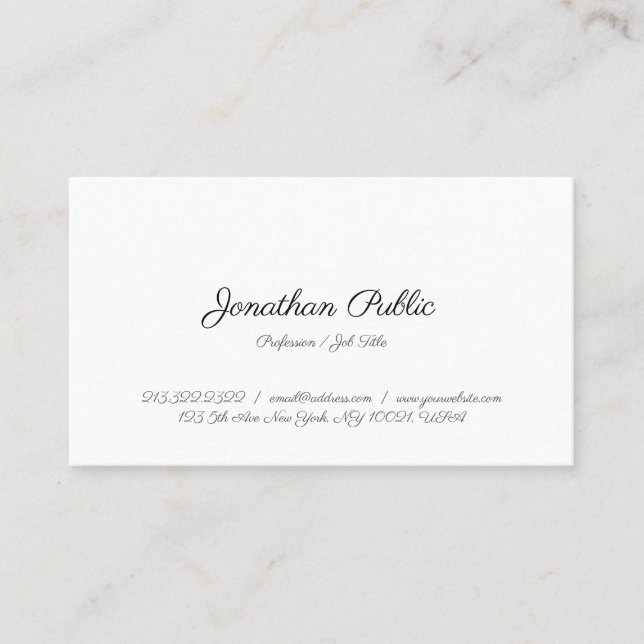 Carte De Visite Personnalisé Moderne Simple Calligraphie Modèle él (Devant)