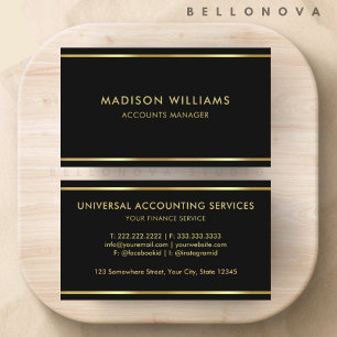 Carte De Visite Personnalisé Noir et Or Premium Professionnel