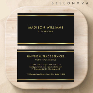 Carte De Visite Personnalisé Noir et Or Premium Professionnel