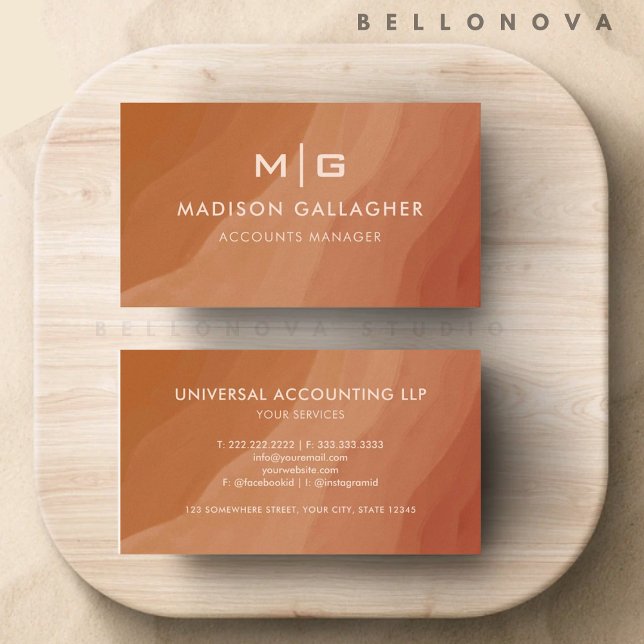 Carte De Visite Personnalisé Orange Saumon Rose esthétique Profess (Custom Orange Salmon Pink Aesthetic Professional Business Card)