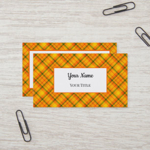 Carte de visite personnalisé Orange Yellow Plaid M