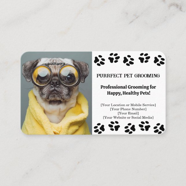 Carte de visite personnalisé pour animaux de compa (Devant)