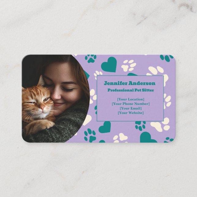 Carte de visite personnalisé pour animaux de compa (Devant)