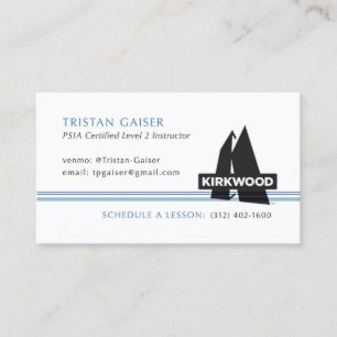 Carte de visite personnalisé pour moniteurs de ski