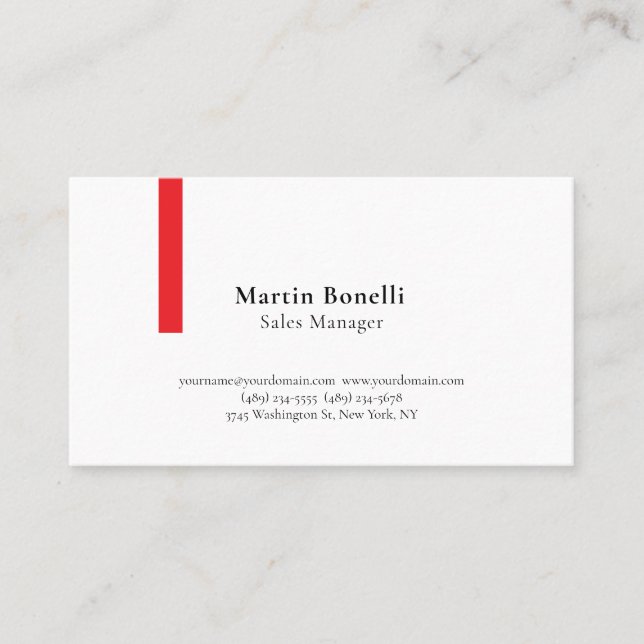 Carte De Visite Personnalisé Professionnel Classique Noir & Blanc (Devant)