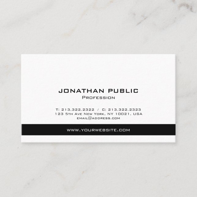 Carte De Visite Personnalisé Professionnel Moderne Élégant Simple  (Devant)