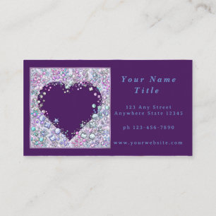 Carte de visite personnalisé Purple Jewel Heart