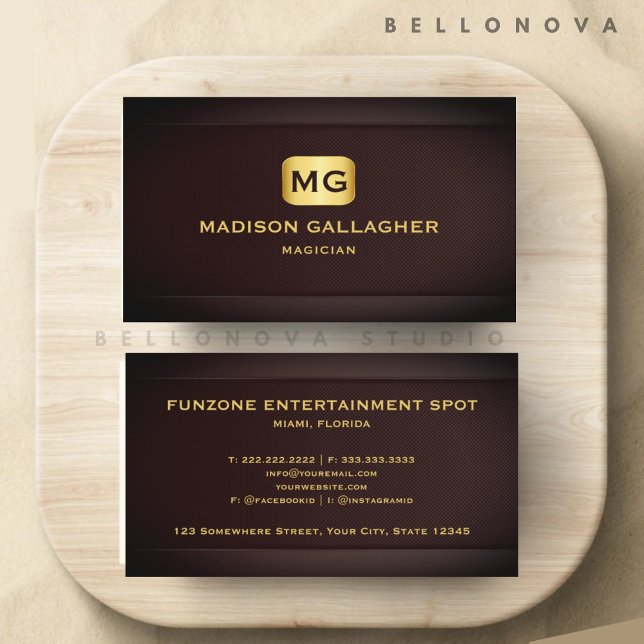 Carte De Visite Personnalisé Red Maroon Gold Entertainment Profess (Custom Red Maroon Gold Entertainment Professional Business Card)