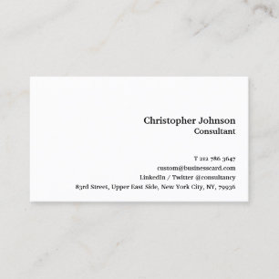 Carte De Visite Personnalisé Simple Blanc Minimaliste Moderne Prof
