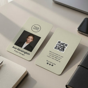 Carte de visite personnalisée avec QR Code photo m