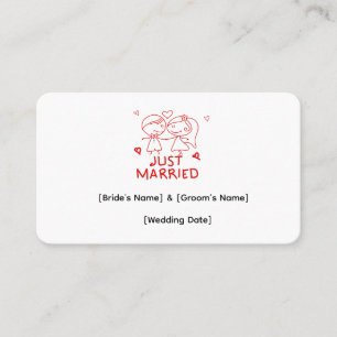 Carte de visite personnalisée pour jeunes mariés,