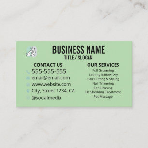 Carte de visite personnalisée pour toiletteur pour