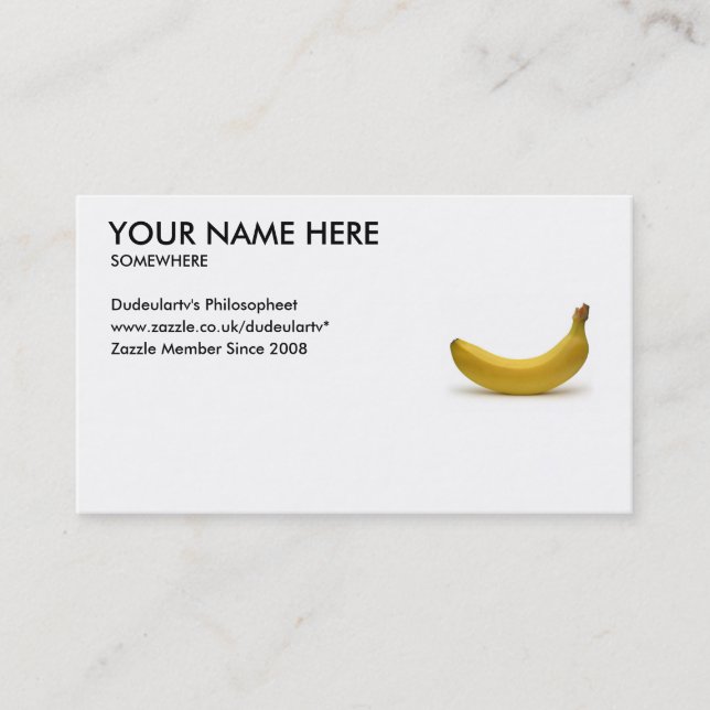 Carte De Visite Personnaliser BRITANNIQUE votre banane R-U de (Devant)