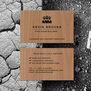 Carte De Visite Personnaliser Construction Homme à Tout Faire Char