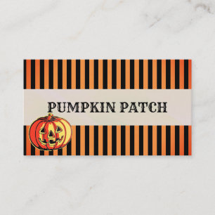 Carte De Visite Personnaliser Halloween Citrouille Patch orange no