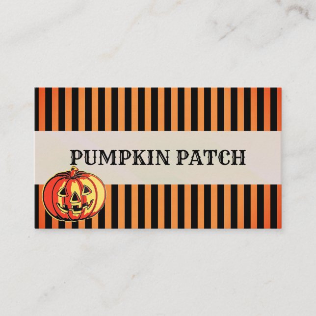 Carte De Visite Personnaliser Halloween Citrouille Patch orange no (Devant)