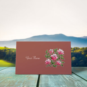 Carte De Visite Personnaliser le nom - Rose Marsala