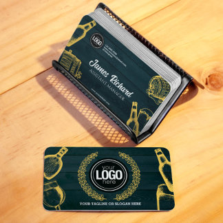 Carte De Visite Personnaliser le thème de la brasserie Dark Green