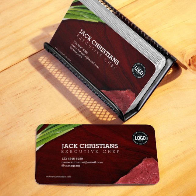Carte De Visite Personnaliser le thème du restaurant steak (Créateur téléchargé)
