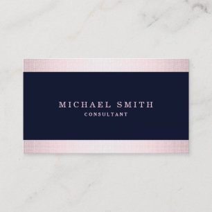 Carte De Visite Personnaliser Marine Blue Gold Striped Moderne Des