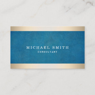 Carte De Visite Personnaliser Marine Blue Gold Striped Moderne Des