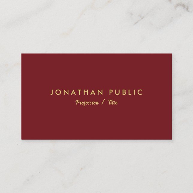 Carte De Visite Personnaliser votre texte Moderne Élégant Simple M (Devant)