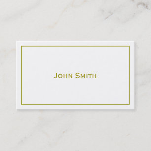 Carte De Visite Personnalisez: Gold et White minimes encadrés