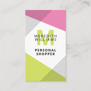 Carte De Visite Personnalité du Shopper Chic Moderne Géométriqu