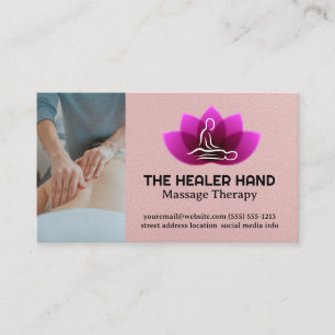 Carte De Visite Personne recevant un massage   Logo du salon