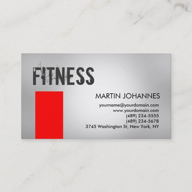 Carte de visite personnel de formation Red Grey (Devant)