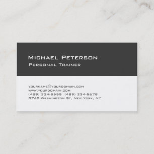 Carte de visite personnel trendy gris blanc