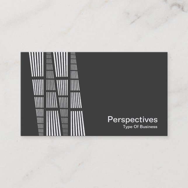 Carte De Visite Perspectives v2 - Blanc sur gris foncé (Devant)