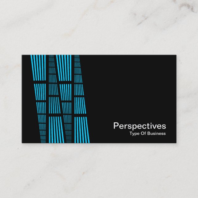 Carte De Visite Perspectives v2 - Ciel bleu et blanc sur noir (Devant)