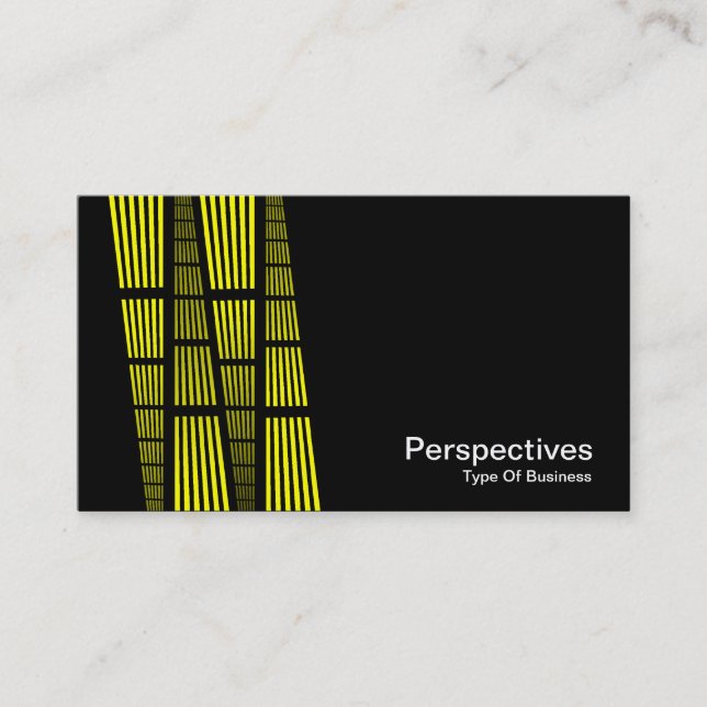 Carte De Visite Perspectives v2 - Jaune et blanc sur noir (Devant)
