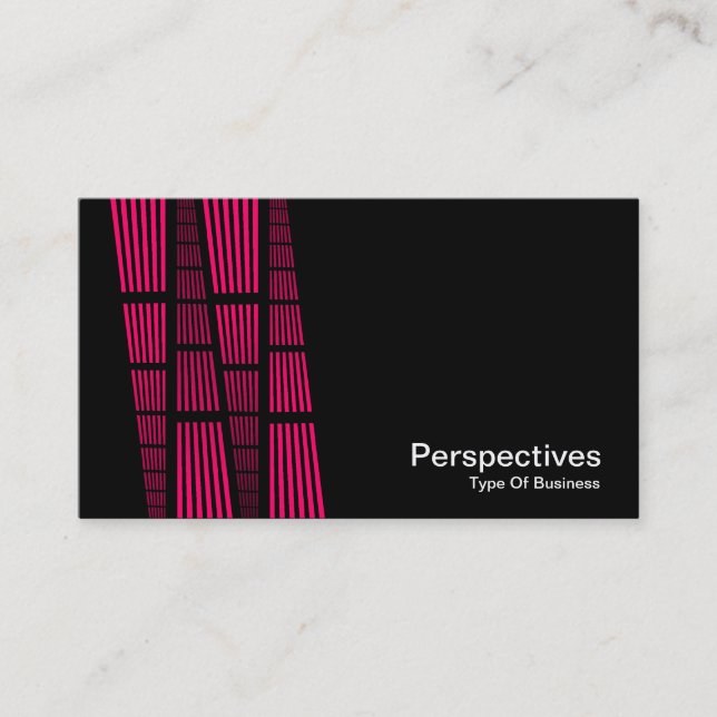 Carte De Visite Perspectives v2 - Neon rouge et blanc sur noir (Devant)