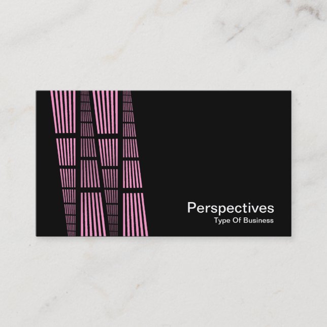 Carte De Visite Perspectives v2 - rose et blanc sur noir (Devant)