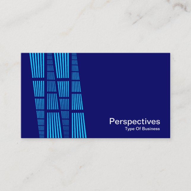 Carte De Visite Perspectives v2 - Sky Blue and White on Deep Navy (Devant)