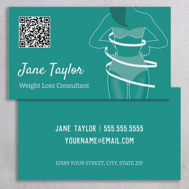 Carte De Visite Perte de poids QR personnalisé (Weight Loss Custom QR Business Cards)