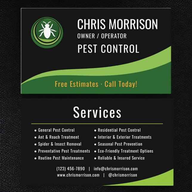 Carte De Visite Pest Control Service (Créateur téléchargé)