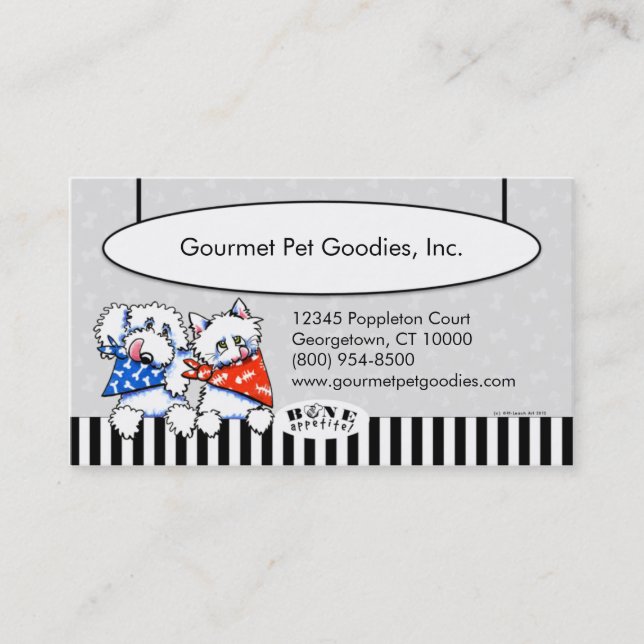 Carte De Visite Pet Foods Business Bone Appetit! Platine (Devant)