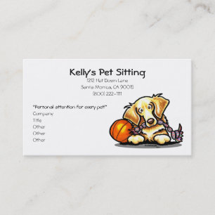 Carte De Visite Pet Sitter Golden Retriever Simple