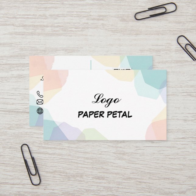Carte de visite pétal papier (Devant/Arrière en situation)