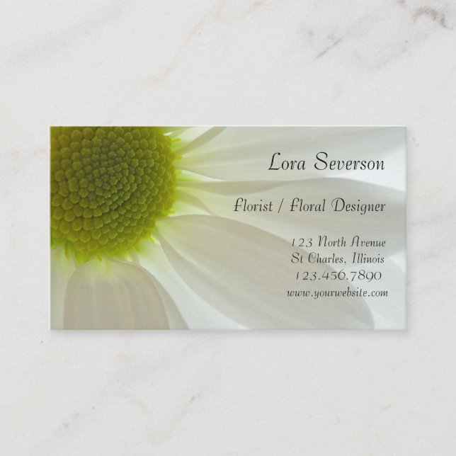 Carte De Visite Pétales de Fleurs Blancs (Devant)