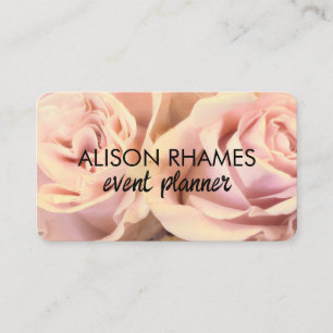 Carte De Visite pétales de rose rose pâle élégantes personnalisées
